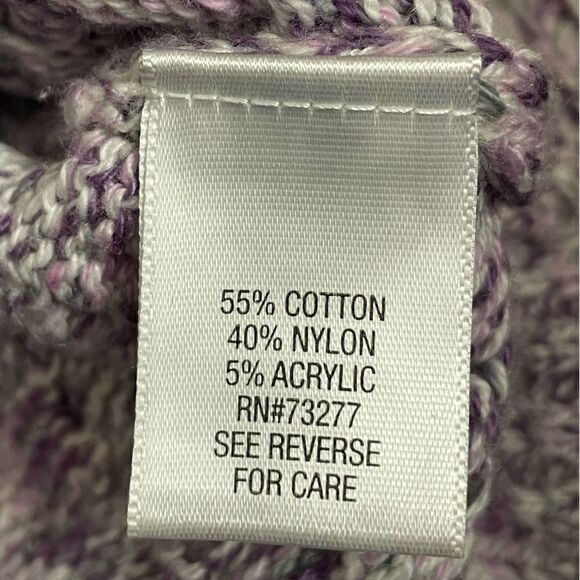 Croft & Barrow Purple & Multicolored Mock Neck Pullover Knit Sweater (Size: M) - Picture 8 of 11